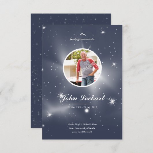 Programmkarte zur Gedenkfeier Einladung (Vorne/Hinten)