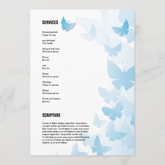 Programmkarte zur Gedenkfeier Programm (Rückseite)