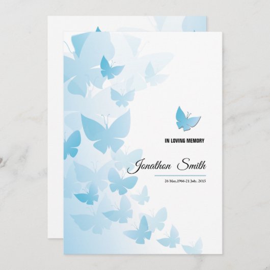 Programmkarte zur Gedenkfeier Programm (Vorne/Hinten)