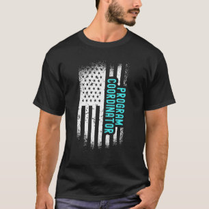 Programmkoordinator mit amerikanischer Flagge T-Shirt