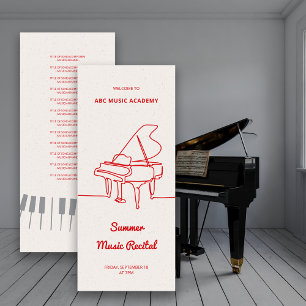Programmliste des Line Grand Piano Musikkonzerts Einladung