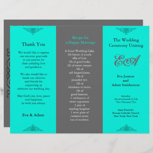 Programmordner Classic Aquamarin Gray (Vorne/Hinten)