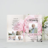 Programmvorlage für die rosa Blumenbeerdigung (Stehend Vorderseite)