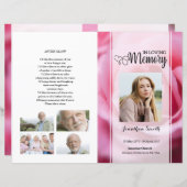 Programmvorlage für die rosa Blumenbeerdigung (Vorne/Hinten)