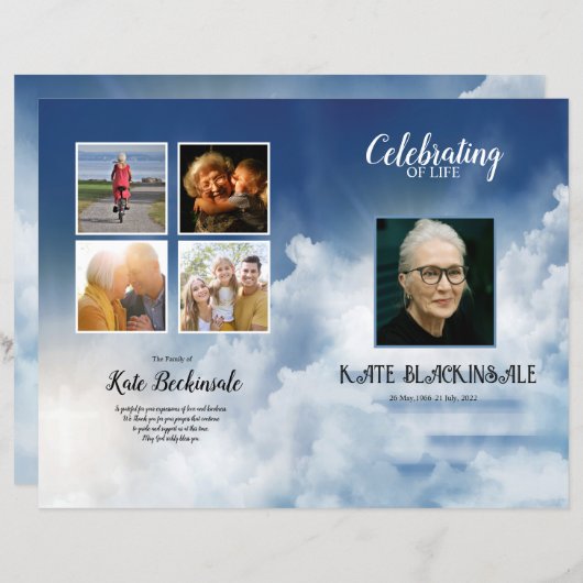 Programmvorlage zur Himmelsbeerdigung (Vorne/Hinten)