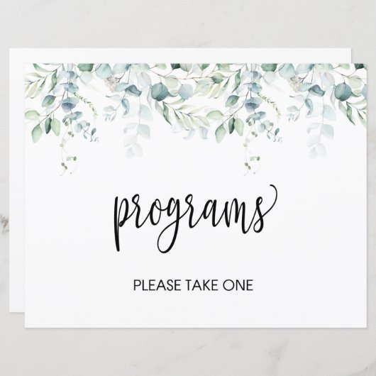 Programmzeichen - Eukalyptus Wedding (Vorne/Hinten)