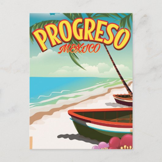 Progreso Mexikos Reiseplakat Postkarte (Vorderseite)