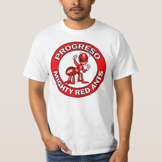 Progreso rote Ameisen-rundes Emblem T-Shirt (Vorderseite)