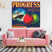 Progress Apple Crate LabelWatsonville, CA Leinwanddruck (Insitu (Wohnzimmer))