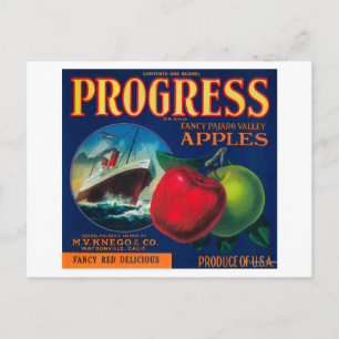 Progress Apple Crate LabelWatsonville, CA Postkarte
