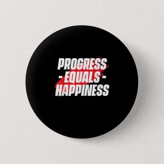 Progress Equals Hapness Motivational Quote Entrepr Button (Vorderseite)