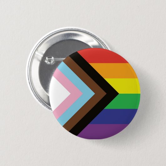 Progress Flag Rainbow Gender Diversity Pride Button (Vorne & Hinten)