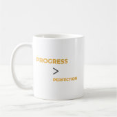 Progress geht vor Perfektion Motivations-Typografi Kaffeetasse (Links)