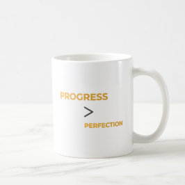 Progress geht vor Perfektion Motivations-Typografi Kaffeetasse