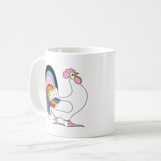 Progress-Hühnchen Kaffeetasse (Vorderseite Links)