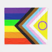 Progress LGBTQIA+ Pride Geschenk-Decke Fleecedecke (Vorderseite (Horizontal))