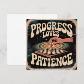 Progress Loves Patience Dankeskarte (Vorne/Hinten)