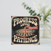 Progress Loves Patience Dankeskarte (Stehend Vorderseite)
