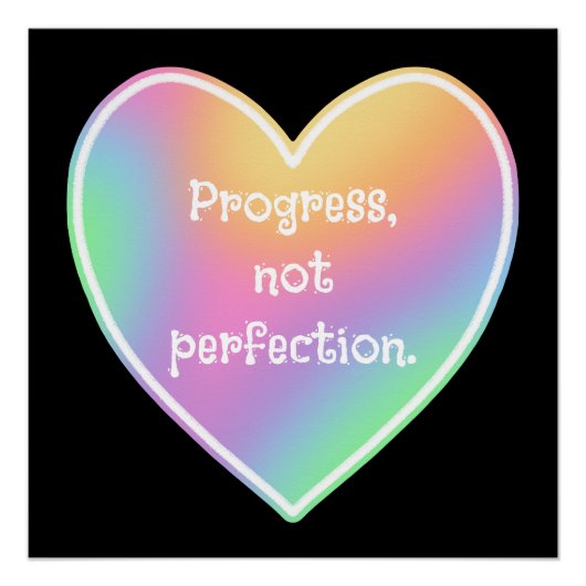 Progress Not Perfect Rainbow Poster (Vorderseite)