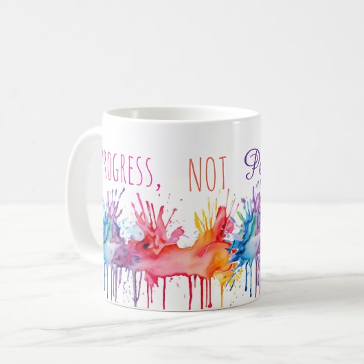 Progress Not Perfection Art Kaffeetasse (Vorderseite Links)