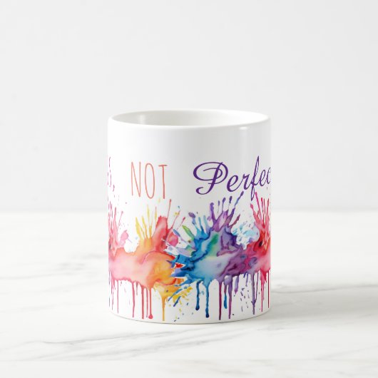 Progress Not Perfection Art Kaffeetasse (Mittel)