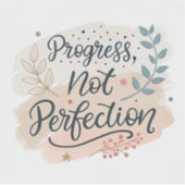 Progress Not Perfection | Elegant Motivational Cal Aufkleber (Vorderseite)