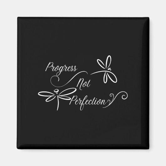 Progress Not Perfection Motivational Design Magnet (Vorne)