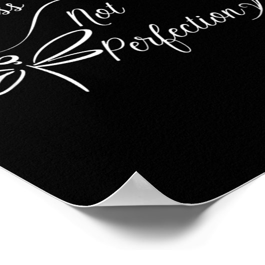 Progress Not Perfection Motivational Design Poster (Ecke)