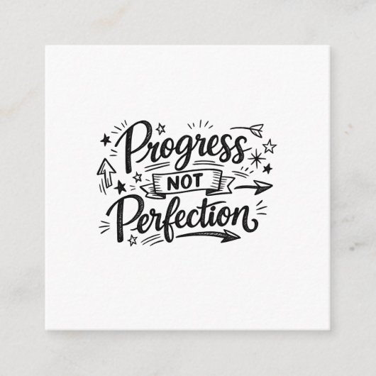 Progress Not Perfection Motivational Quote Design Begleitkarte (Vorderseite)