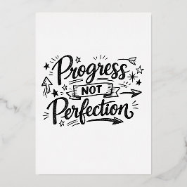 Progress Not Perfection Motivational Quote Design Folieneinladung