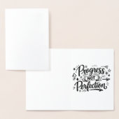 Progress Not Perfection Motivational Quote Design Folienkarte (Anzeige)