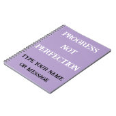 Progress Not Perfection Notebook Geschenkidee Notizblock (Linke Seite)