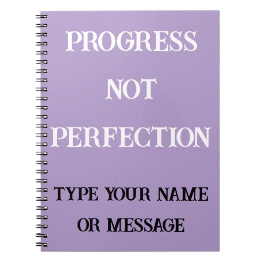 Progress Not Perfection Notebook Geschenkidee Notizblock (Vorderseite)