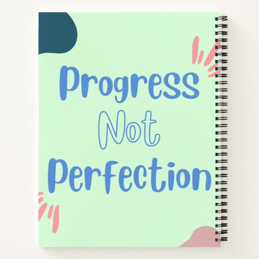 Progress not Perfection Spirity Notebook Notizblock (Rückseite)