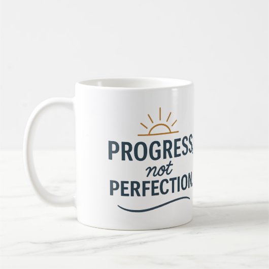 Progress, not perfection - Tea Mug Kaffeetasse (Links)