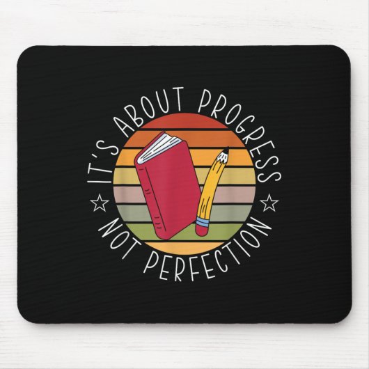 Progress Not Perfection Testing Day Teacher Mousepad (Vorne)