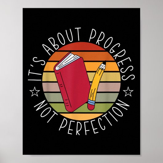 Progress Not Perfection Testing Day Teacher  Poster (Vorne)