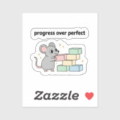 Progress Over Perfect Sticker | Cute Mouse (Blatt)