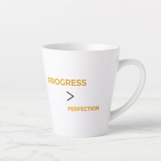 Progress Over Perfection Minimal Motivational  Milchtasse (Rechts)
