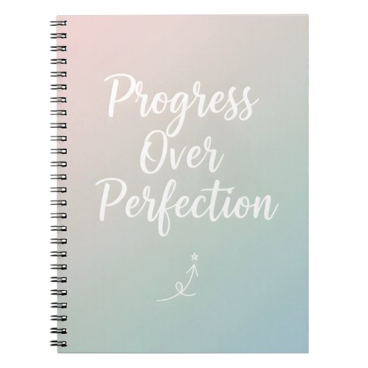 Progress Over Perfection – Minimal Motivational Qu Notizblock (Vorderseite)