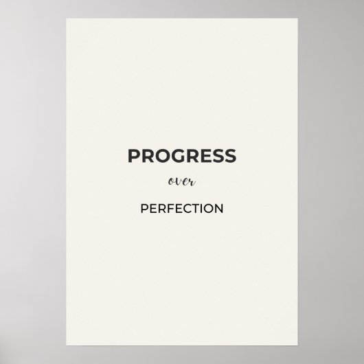 Progress Over Perfection – Minimal Quote Poster (Vorne)