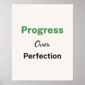 Progress Over Perfection Minimalist Typography Poster (Vorne)
