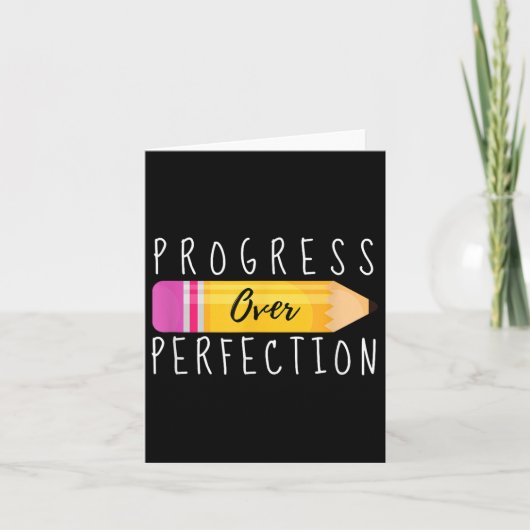 Progress Over Perfection Motivational Back To Scho Karte (Vorderseite)