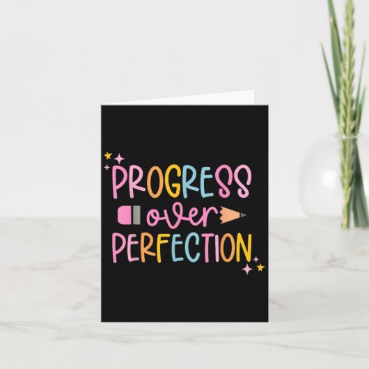 Progress Over Perfection Motivational Back To Scho Karte (Vorderseite)