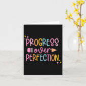 Progress Over Perfection Motivational Back To Scho Karte (Gelbe Blume)