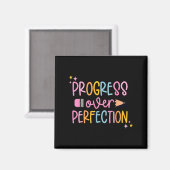 Progress Over Perfection Motivational Back To Scho Magnet (Vorderseite/Rückseite)