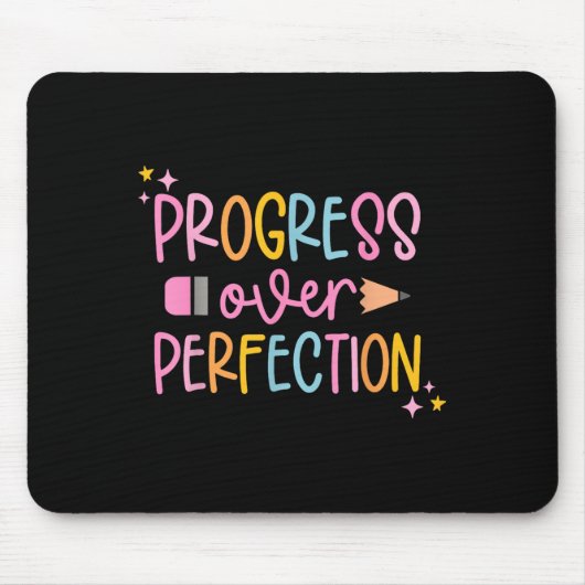 Progress Over Perfection Motivational Back To Scho Mousepad (Vorne)