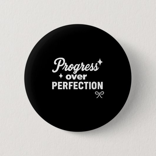 Progress Over Perfection Motivational Christian Se Button (Vorderseite)