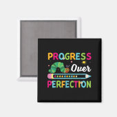 Progress Over Perfection Motivational Quote Studen Magnet (Vorderseite/Rückseite)