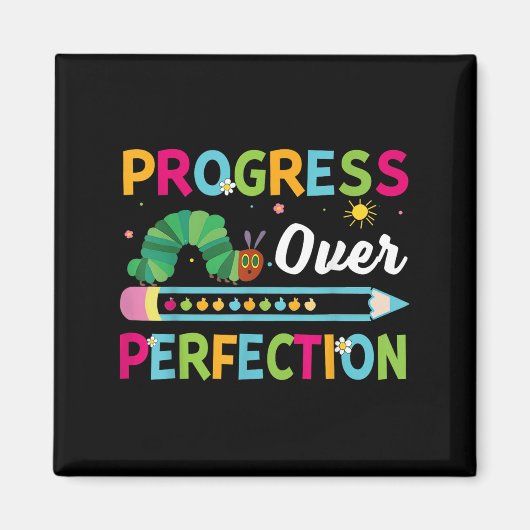 Progress Over Perfection Motivational Quote Studen Magnet (Vorne)